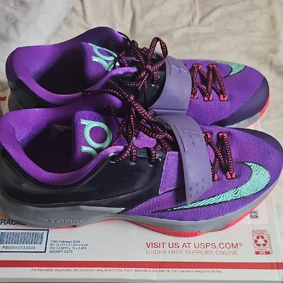 Nike KD Purple and Teal Athletic Shoes