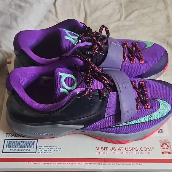 Nike KD Purple and Teal Athletic Shoes