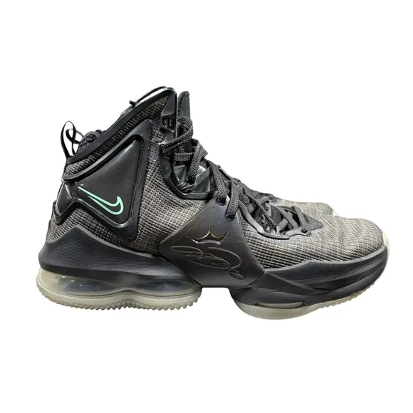 Nike LeBron 19 Black Aqua Sneakers Size 7 Youth Size‎ 7.5 Mens