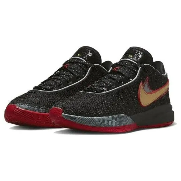 Nike LeBron 20 Trinity Black Red Basketball Shoes DJ5423-001 Men Sz 5.5 Women 7
