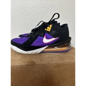 NIKE LEBRON XVIII 18 LOW BLACK/WHITE-FIERCE PURPLE SIZE MEN'S 12 [CV7562-003]
