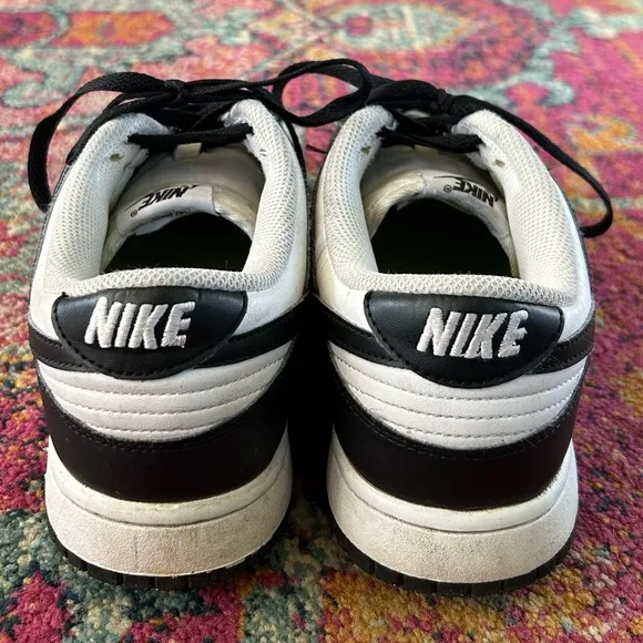 Nike | Men’s black &amp; white Panda Low Dunk Sneakers, black laces/sole, size 10.5