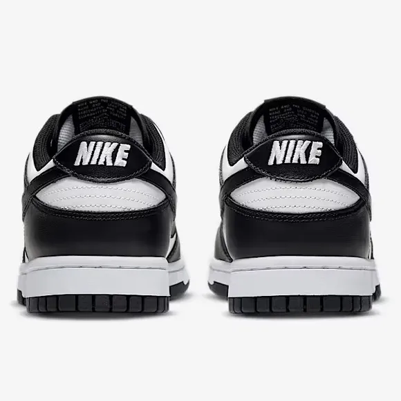 Nike | Men’s black &amp; white Panda Low Dunk Sneakers, black laces/sole, size 10.5