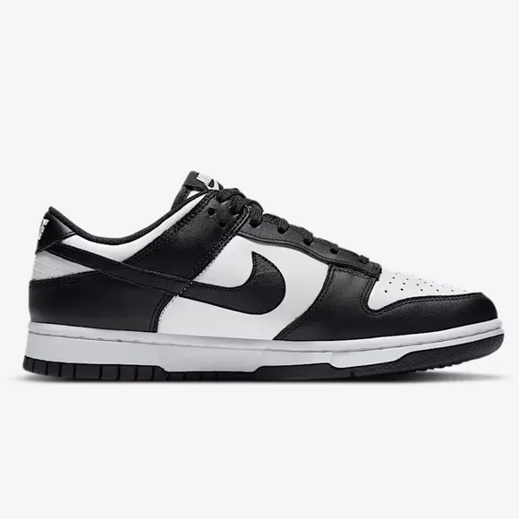 Nike | Men’s black &amp; white Panda Low Dunk Sneakers, black laces/sole, size 10.5