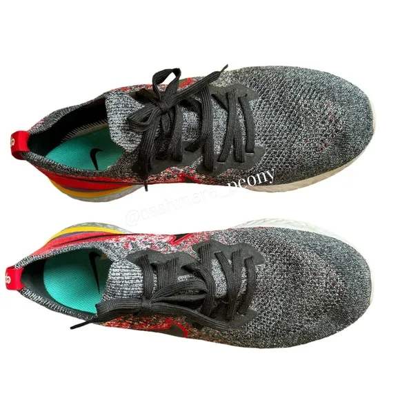Nike Men's Epic React Flyknit 2 Sneakers Black University Red BQ8928-007 Size 12