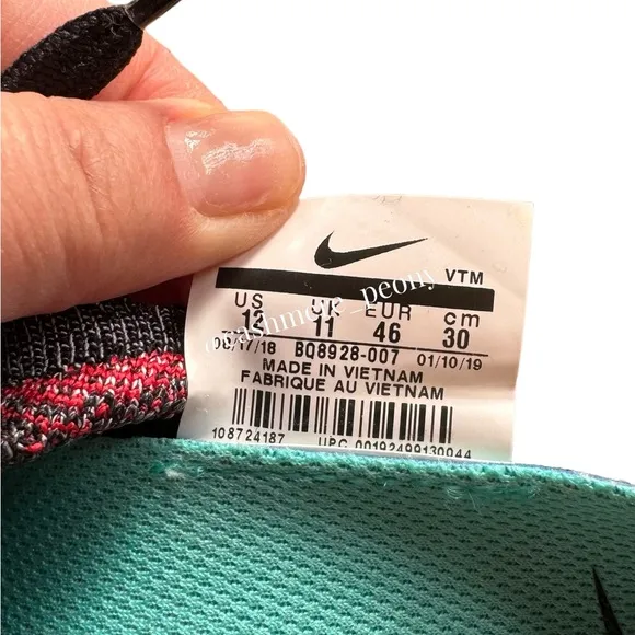 Nike Men's Epic React Flyknit 2 Sneakers Black University Red BQ8928-007 Size 12