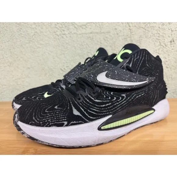 Nike Mens KD 14s Black Lime Glow CW3935-005 Size 12