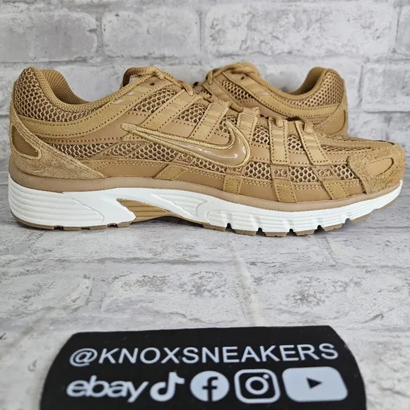 Nike P-6000 SE Flax Metallic Gold Mesh Sneaker HF0015-201 Men's Size 11.5