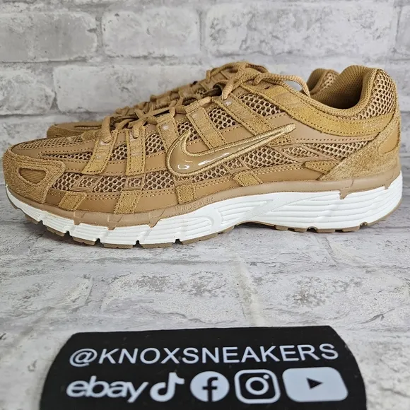 Nike P-6000 SE Flax Metallic Gold Mesh Sneaker HF0015-201 Men's Size 11.5