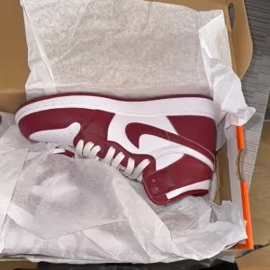 Nike Red and White Dunk Athletic Shoes