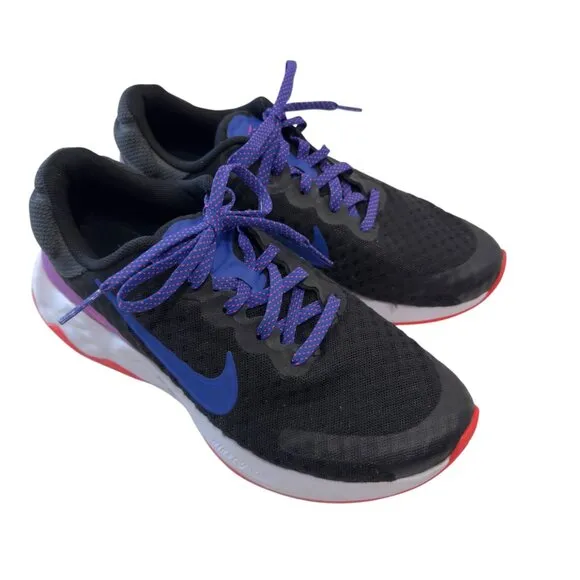 Nike Renew Run Athletic Shoes Black/Red/Purple Size 7.5 Womens Running Sneakers