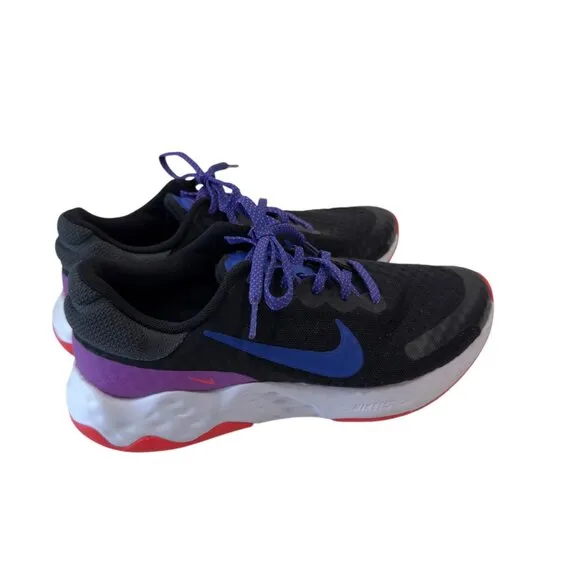 Nike Renew Run Athletic Shoes Black/Red/Purple Size 7.5 Womens Running Sneakers