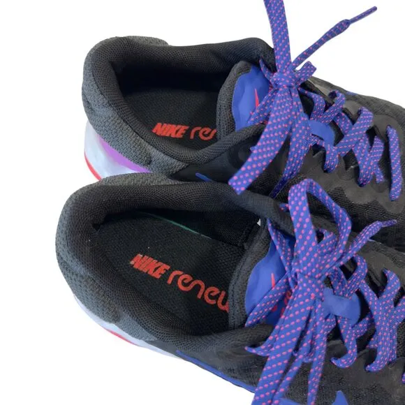 Nike Renew Run Athletic Shoes Black/Red/Purple Size 7.5 Womens Running Sneakers