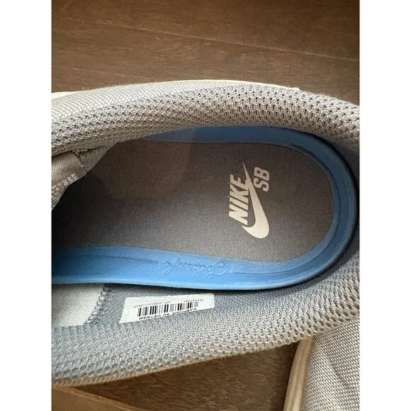 Nike SB Check Solar Canvas Sneaker Men Size US 10 Cool Grey Casual 843896-003