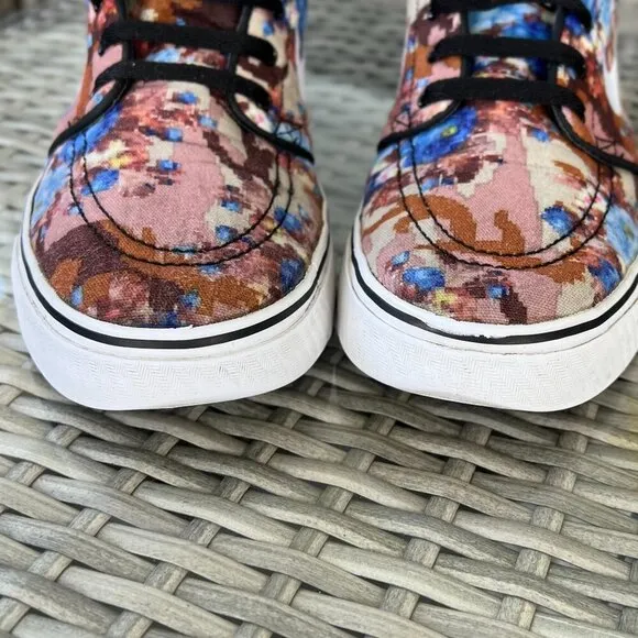 Nike Stefan Janoski RARE Men's Blue Digi Floral Skateboard Sneakers Size 7.5