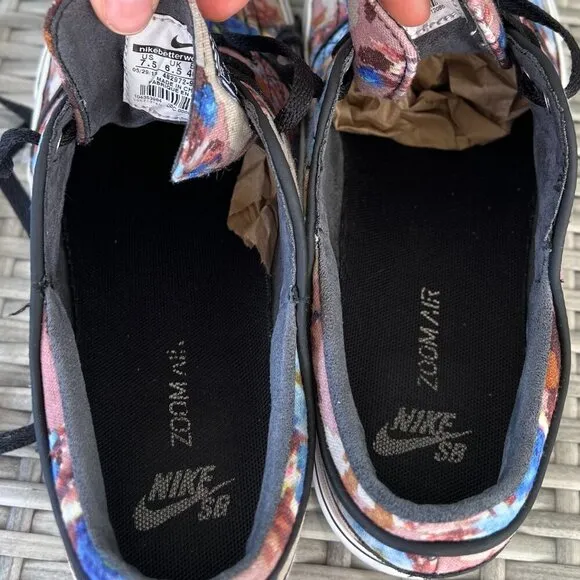 Nike Stefan Janoski RARE Men's Blue Digi Floral Skateboard Sneakers Size 7.5
