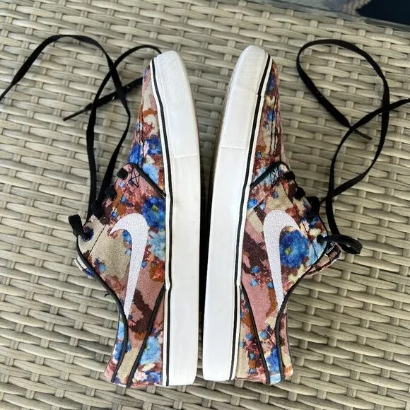 Nike Stefan Janoski RARE Men's Blue Digi Floral Skateboard Sneakers Size 7.5