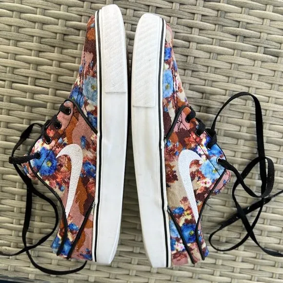 Nike Stefan Janoski RARE Men's Blue Digi Floral Skateboard Sneakers Size 7.5