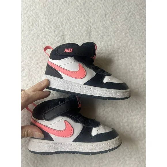 Nike Toddler 6.5C Girls Shoes Basketball Sneakers Black Pink Athletic