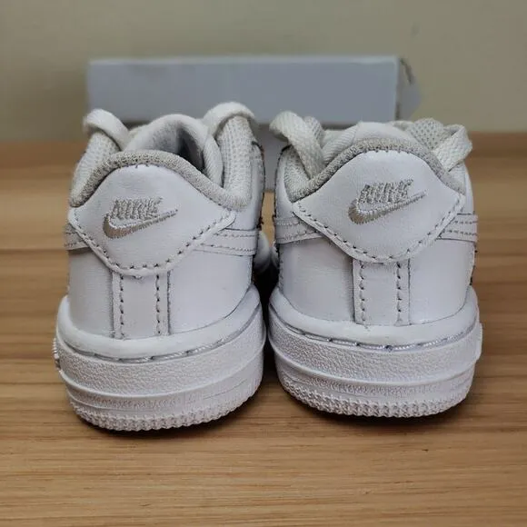Nike Toddler Air Force 1 White LEOPARD Leather Lace Up Sneaker Shoes Size 3c