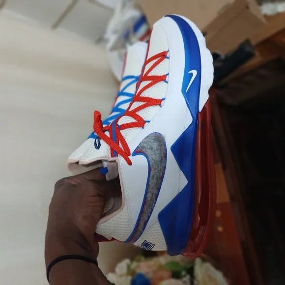 Nike White and Blue Athletic Shoes