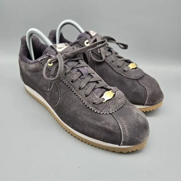 Nike Womens Cortez x Maria Sharapova Size 9.5 Gray Suede Gum Sole Sneakers