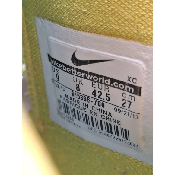 Nike Zoom Hyperfuse Basketball Sneakers 2013 Volt Vivid Blue, 615896-700, Size 9