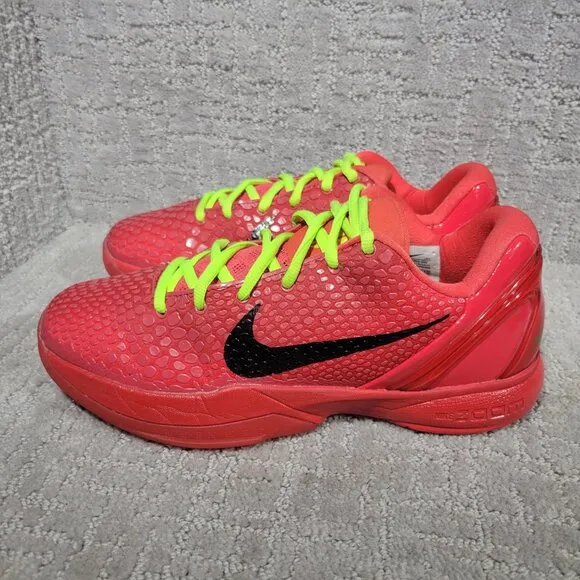 Nike Zoom Kobe 6 Protro 'Reverse Grinch' FV4921-600 Mens Size US8 Athletic Shoes