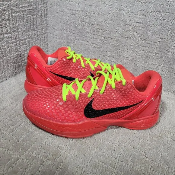 Nike Zoom Kobe 6 Protro 'Reverse Grinch' FV4921-600 Mens Size US8 Athletic Shoes