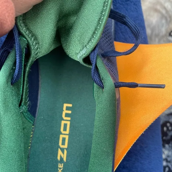 Nike Zoom Live Sneakers in Navy, green, and gold.  Promo sample shoes.  Size 15