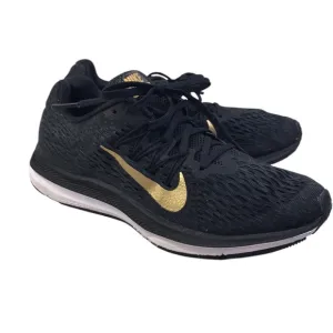 Nike Zoom WINFLO Running Shoes  Black &amp; Metallic Gold Women’s Sz 7.5