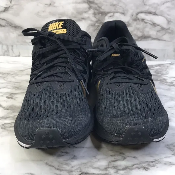 Nike Zoom WINFLO Running Shoes  Black &amp; Metallic Gold Women’s Sz 7.5