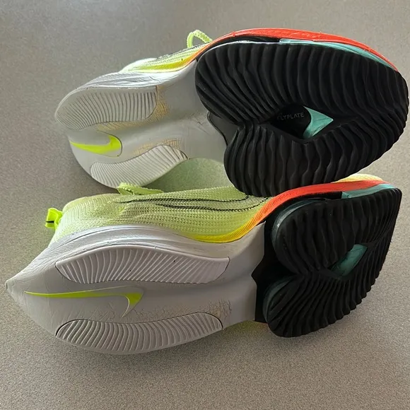 Nike ZoomX Vibrant Green and Orange Athletic Shoes