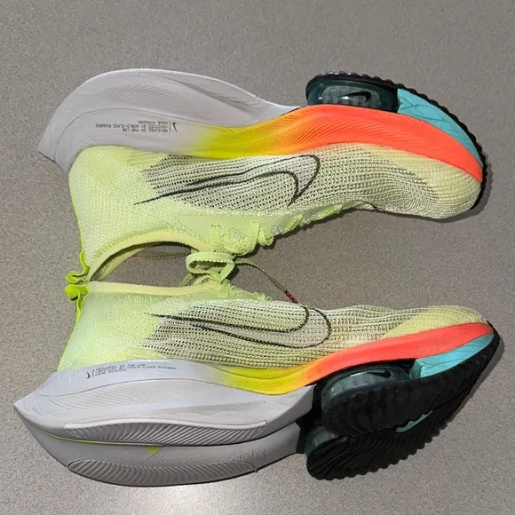 Nike ZoomX Vibrant Green and Orange Athletic Shoes