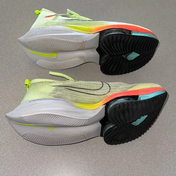 Nike ZoomX Vibrant Green and Orange Athletic Shoes