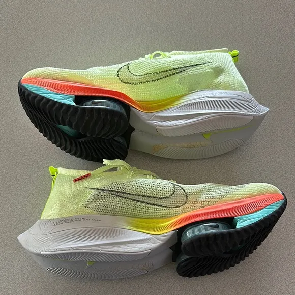 Nike ZoomX Vibrant Green and Orange Athletic Shoes