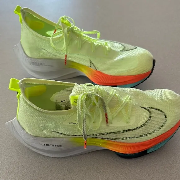 Nike ZoomX Vibrant Green and Orange Athletic Shoes