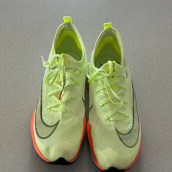 Nike ZoomX Vibrant Green and Orange Athletic Shoes