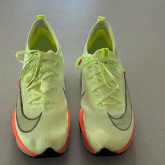 Nike ZoomX Vibrant Green and Orange Athletic Shoes