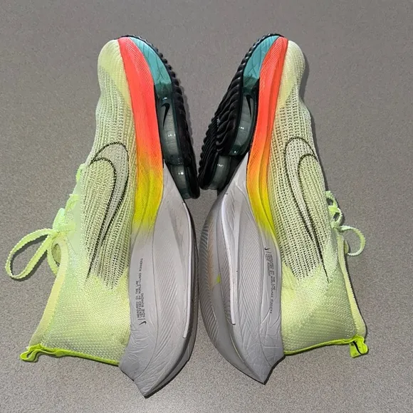 Nike ZoomX Vibrant Green and Orange Athletic Shoes
