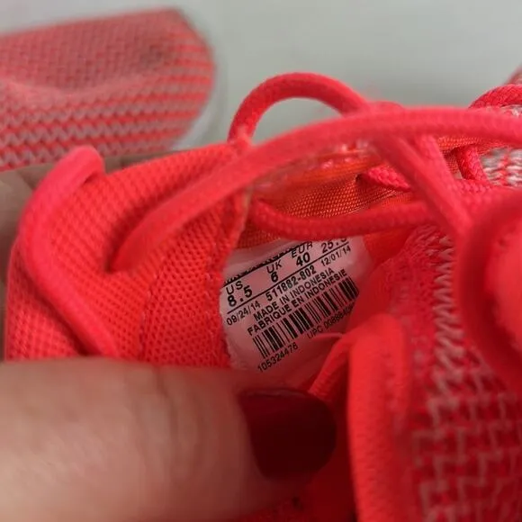 Nike roshe us women’s size 8.5 neon orange pink white hot lava running sneakers