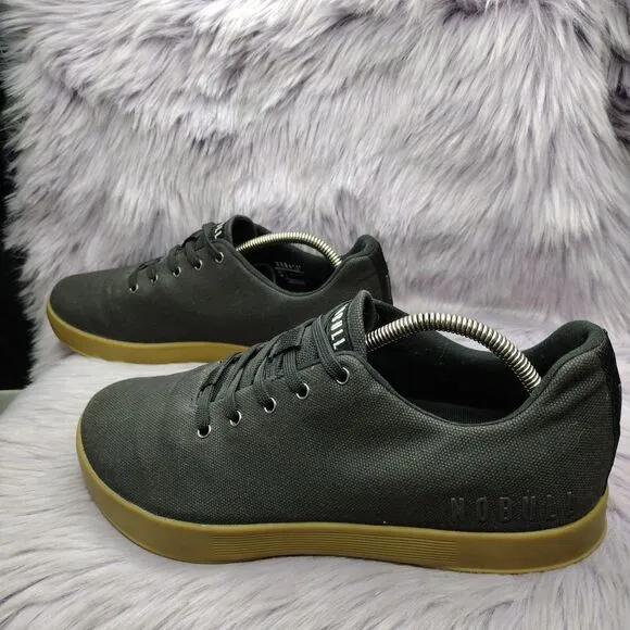 Nobull Canvas Trainer Gum Soles Sneakers Mens Size 10 Womens 11.5 Black