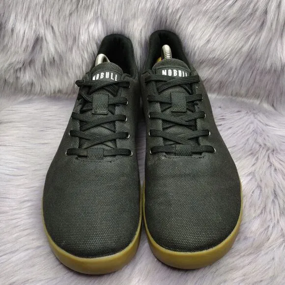 Nobull Canvas Trainer Gum Soles Sneakers Mens Size 10 Womens 11.5 Black