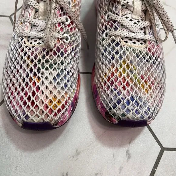 Nobull Floral Diamond Mesh Running Sneakers Size 8 Womens