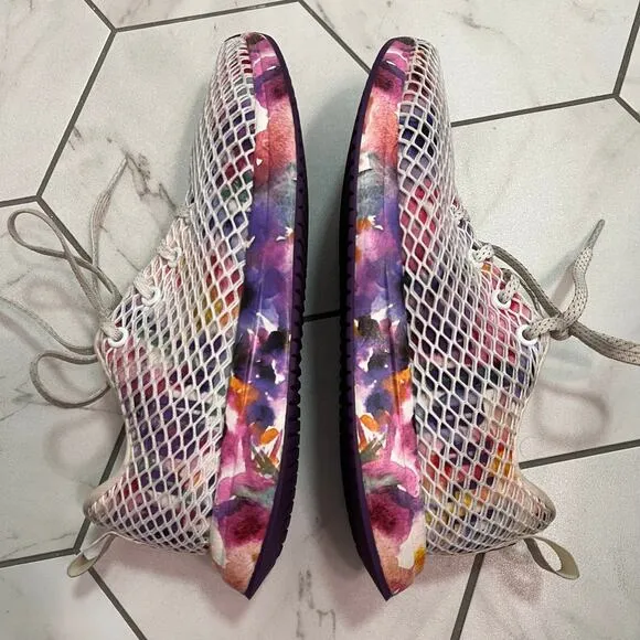 Nobull Floral Diamond Mesh Running Sneakers Size 8 Womens