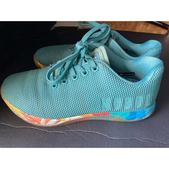 NoBull Just the Horns Athletic Lagoon Sunrise Sole trainers Sneakers M 6.5 / W 8