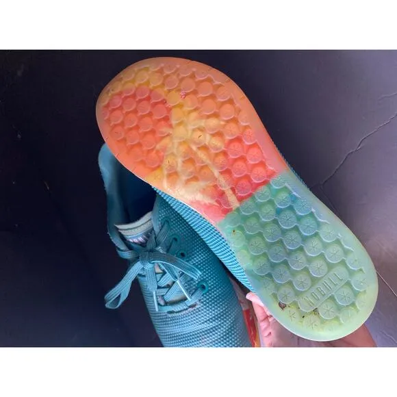 NoBull Just the Horns Athletic Lagoon Sunrise Sole trainers Sneakers M 6.5 / W 8