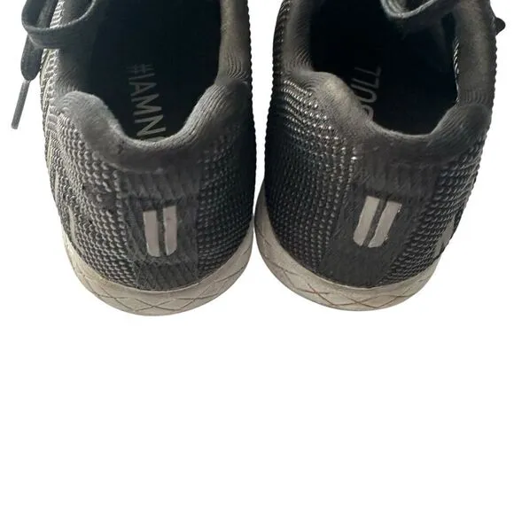 NoBull Canvas Trainer Black Low Top Lace Up Crossfit women’s 8 reflective shoe