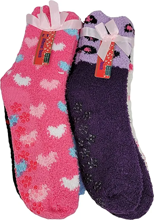 Non-Skid Home Slipper Grip Socks | Super Soft Winter Warm | Women (6 Pairs)