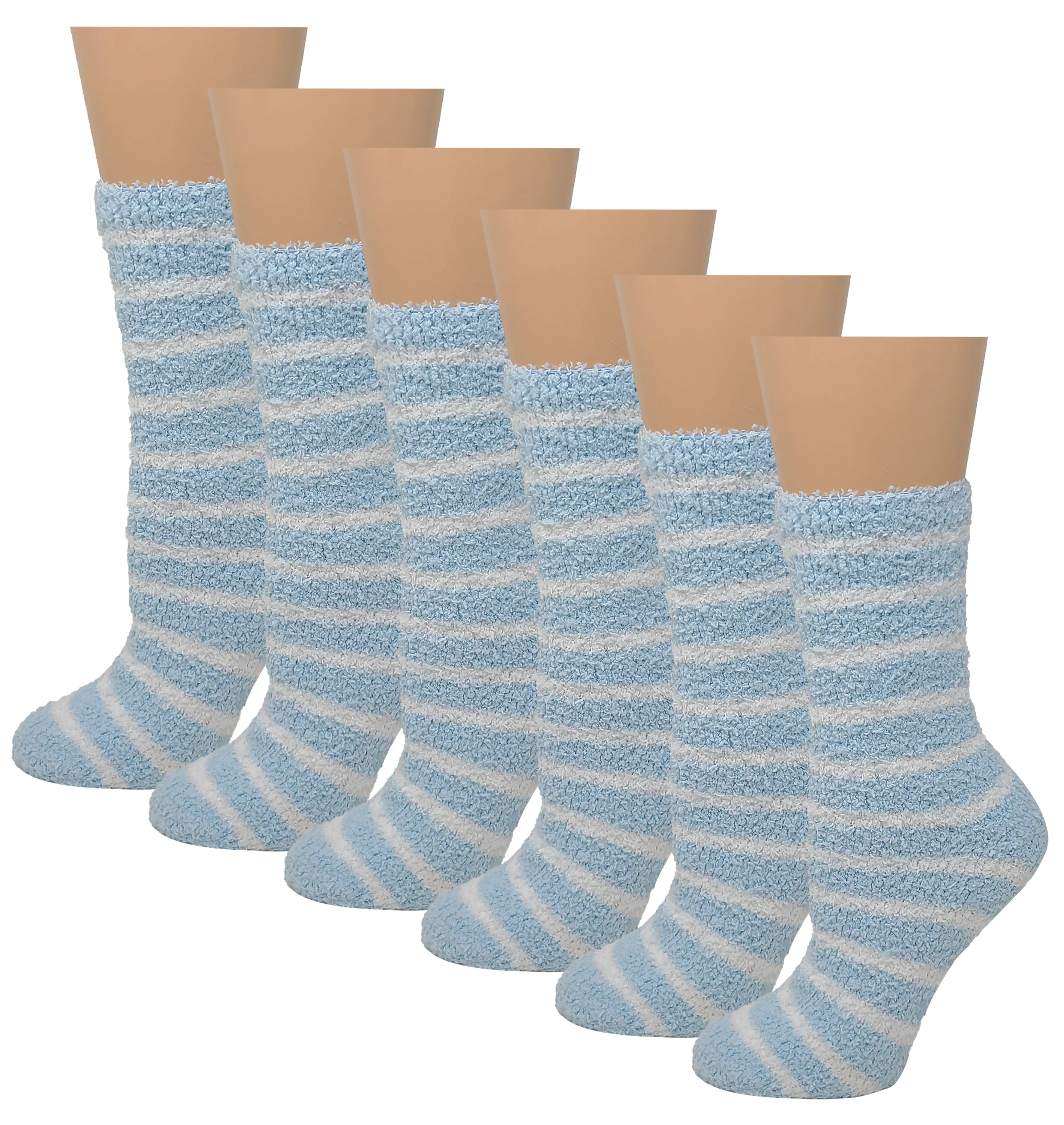 Non-slip Hospital Slipper Socks | Cozy Fuzzy Socks | Women (6 Pairs)